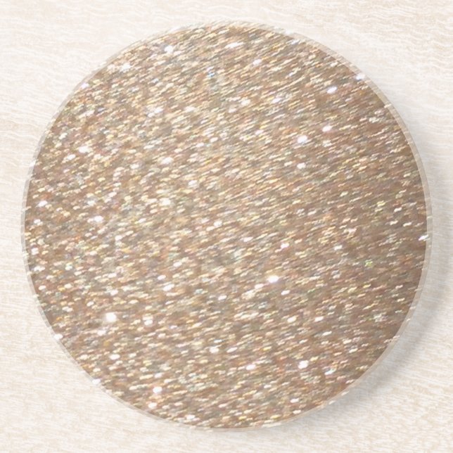 Gold Glitter Glamour Party Festive  Light Sparkles Coaster (Front)