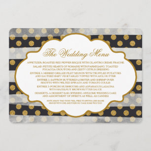 Gold Glitter Glamour Wedding Menu