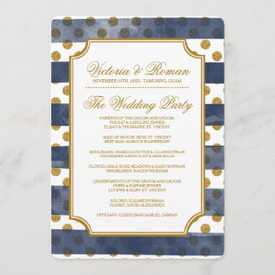 Gold Glitter Glamour Wedding Programs Programme