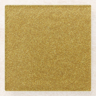 Gold Glitter Glass Coaster
