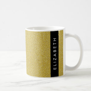 Gold Glitter, Glitter Background, Your Name Coffee Mug