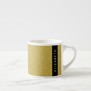 Gold Glitter, Glitter Background, Your Name Espresso Cup
