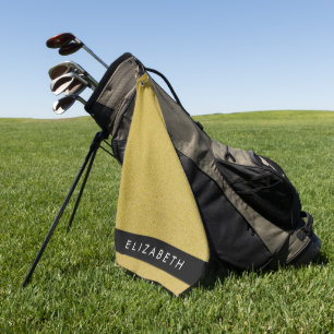 Gold Glitter, Glitter Background, Your Name Golf Towel