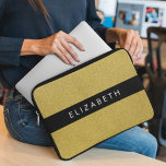 Gold Glitter, Glitter Background, Your Name Laptop Sleeve<br><div class="desc">Elegant,  stylish and sophisticated glitter texture in gold colour. Modern and trendy gift,  perfect for the glitter lover in your life. Personalise by adding your name,  nickname,  monogram or initials.</div>