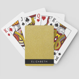 Gold Glitter, Glitter Background, Your Name Playing Cards