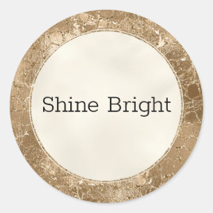 Gold Glitter Glitz Giraffe Print  Classic Round Sticker