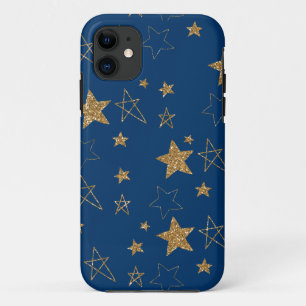 Gold Glitter Glitzy Stars iPhone 11 Case