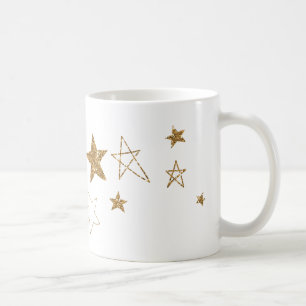 Gold Glitter Glitzy Stars Coffee Mug
