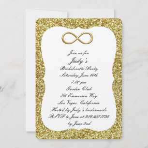 Gold Glitter Gold Infinity Bachelorette Party Invitation