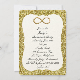 Gold Glitter Gold Infinity Bachelorette Party Invitation