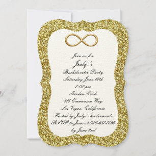 Gold Glitter Gold Infinity Bachelorette Party Invitation