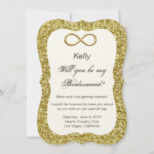 Gold Glitter Gold Infinity Bridesmaid Card