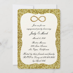 Gold Glitter Gold Infinity Engagement Party Invite