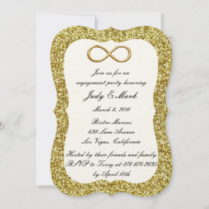 Gold Glitter Gold Infinity Engagement Party Invite