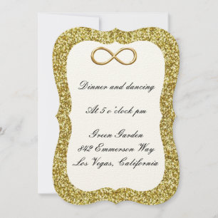 Gold Glitter Gold Infinity Reception Card