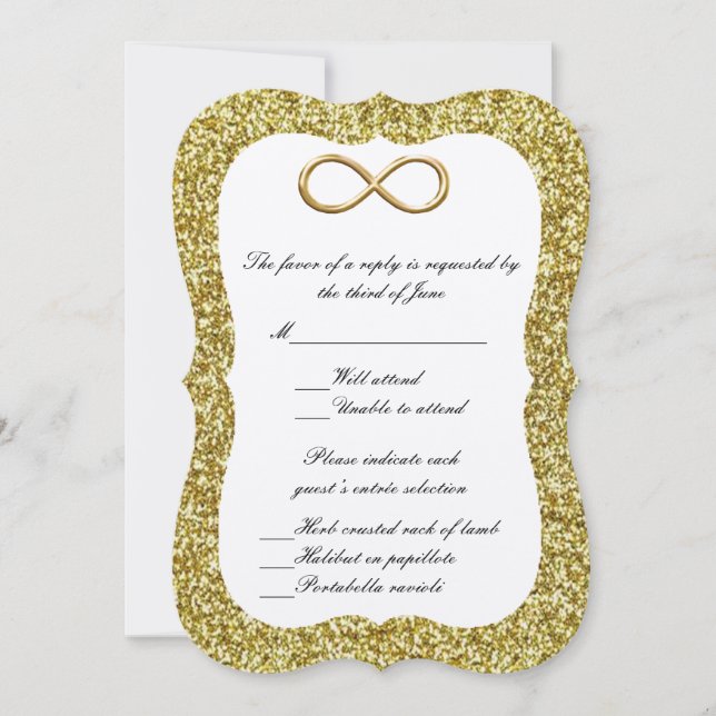 Gold Glitter Gold Infinity Response Card (Front)