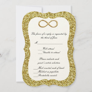 Gold Glitter Gold Infinity Response Card