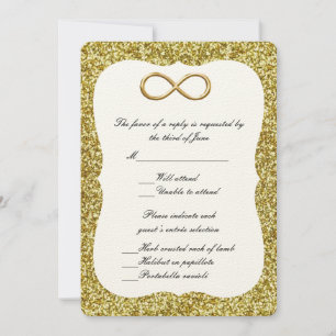 Gold Glitter Gold Infinity Response Card