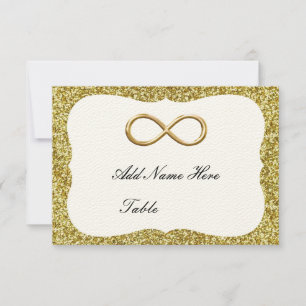 Gold Glitter Gold Infinity Table Place Card