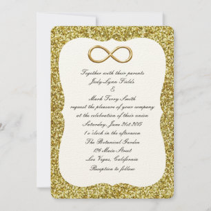 Gold Glitter Gold Infinity Wedding Invitation