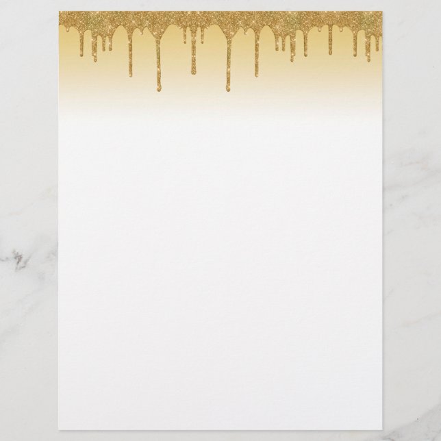Gold Glitter Gold Ombre Letterhead (Front)