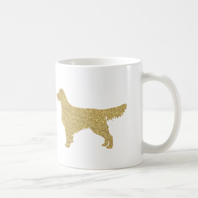 Gold Glitter Golden Retriever Mug (Right)