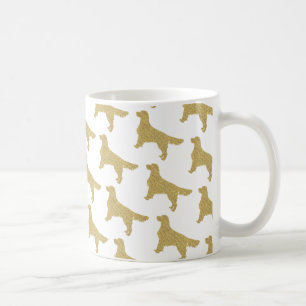 Gold Glitter Golden Retriever Pattern Coffee Mug