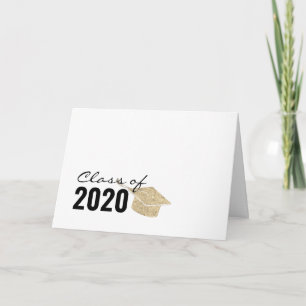 Gold Glitter Graduation Class of 2020 Card