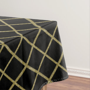 Gold Glitter Grid Any Colour Tablecloth
