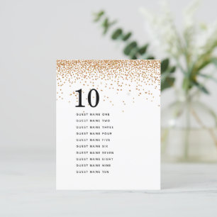 Gold Glitter Guest Names Table Number