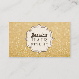 Gold Glitter Hair Stylist Appointment Cards