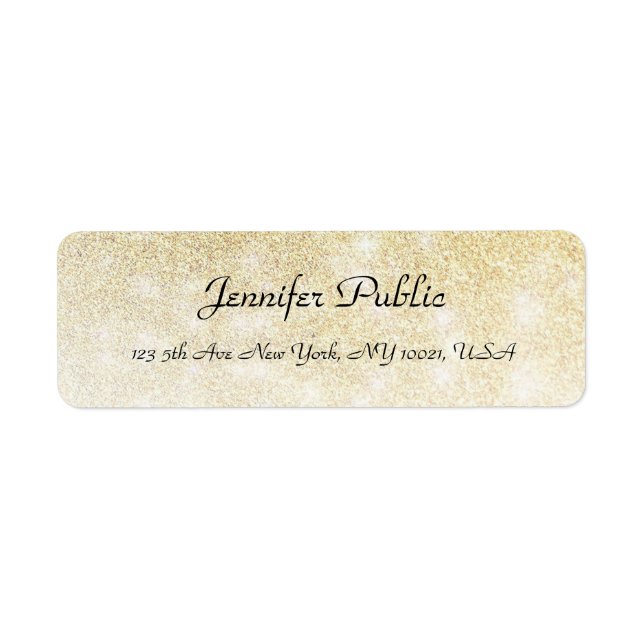 Gold Glitter Handwriting Script Elegant Template (Front)