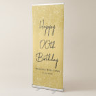 Gold Glitter Happy Birthday Banner