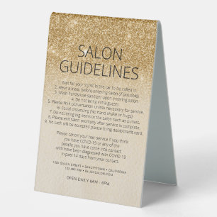 Gold Glitter Health Safety Hair Salon Covid 19