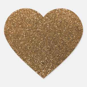 Gold glitter heart sticker