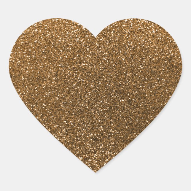 Gold glitter heart sticker (Front)
