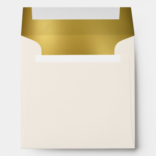 Gold Glitter Heart Wedding Envelope (Back (Bottom))