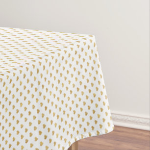 Gold glitter hearts tablecloth