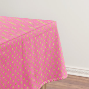 Gold glitter hearts tablecloth