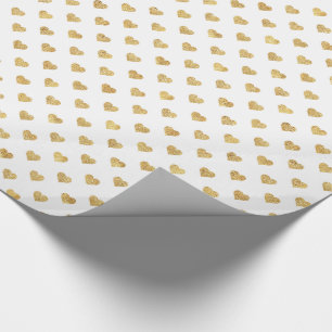Gold glitter hearts wrapping paper