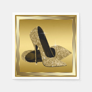 Gold Glitter High Heel Napkin