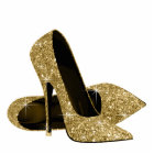 Gold Glitter High Heel Shoes