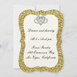 Gold Glitter Infinity Heart Reception Card