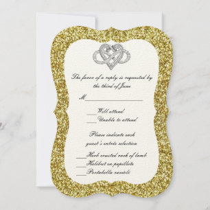 Gold Glitter Infinity Heart Response Card