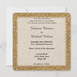 Gold Glitter Invitation