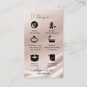 Gold glitter Jewellery Care Business Card