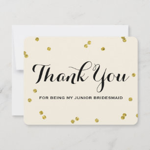 Gold Glitter   Junior Bridesmaid Thank You Cards
