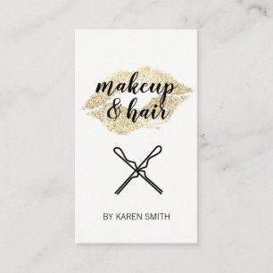 Gold Glitter Kiss / Makeup and Hair Business Card