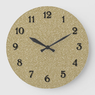 Gold Glitter Large Clock
