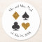 Gold Glitter Las Vegas Wedding CustomDrink Coaster